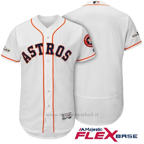 Maglia Baseball Uomo Houston Astros 2017 Postseason Astros Bianco Flex Base
